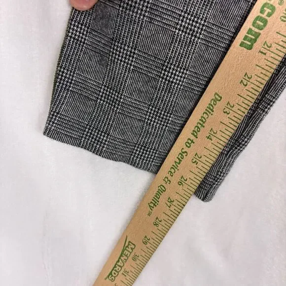 Maeve by Anthropologie Black Plaid with Sparkle Striped Side Pants Size Large - Picture 6 of 12